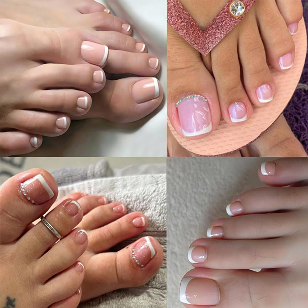 Nail Art Ombre Pink - 120 قطعة من أظافر القدم الاصطناعية