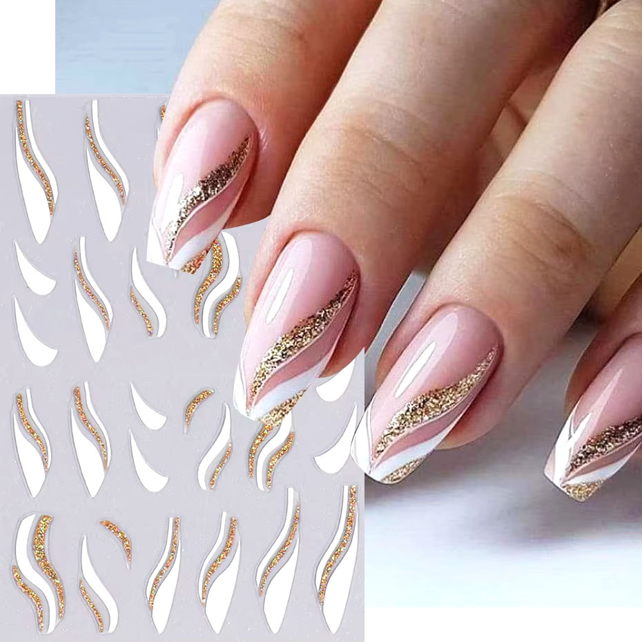 1 قطعة الذهب بريق الفرنسية تصم - مراجعة Nail Art Xmas Design وسعره