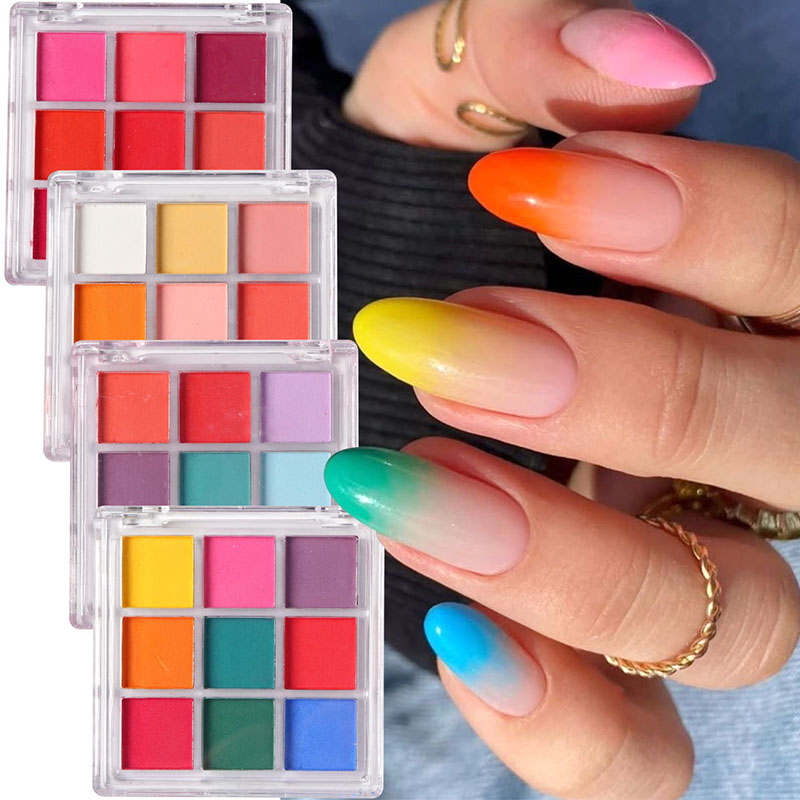 9 ألوان التدرج مانيكير مسمار ا - مراجعة Nail Art Ombre Glitter وسعره