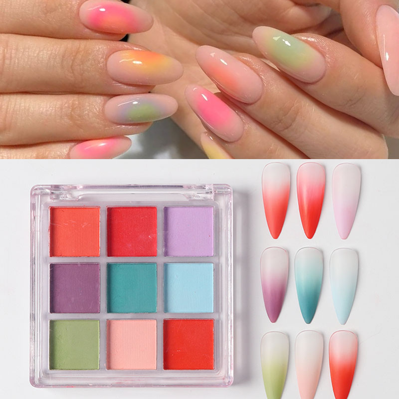 9 ألوان التدرج مانيكير مسمار ا - مراجعة Nail Art Ombre Glitter وسعره