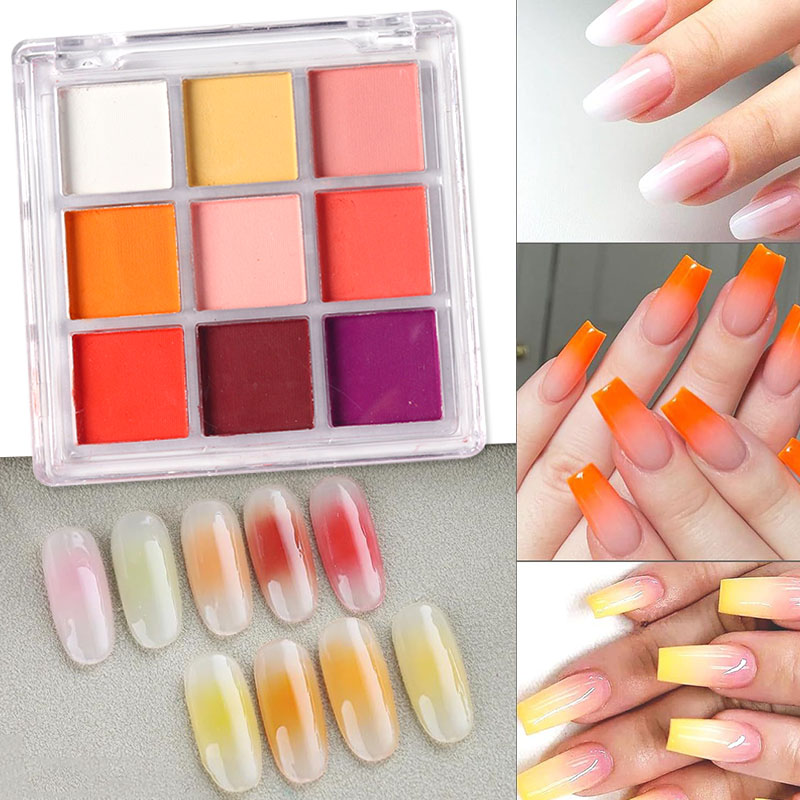 9 ألوان التدرج مانيكير مسمار ا - مراجعة Nail Art Ombre Glitter وسعره