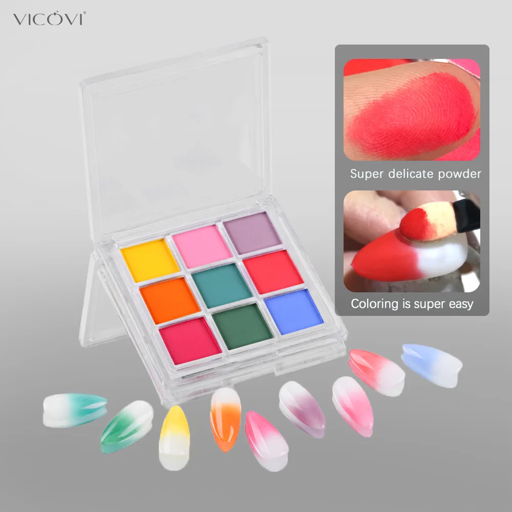 9 ألوان مسمار الصباغ لوحة الصل - مراجعة Nail Art Ombre Glitter وسعره