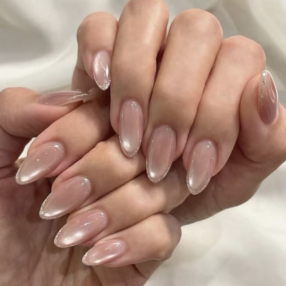 أظافر لاصقة متوسطة الطول بشكل  - مراجعة Nail Art Ombre Pink وسعره