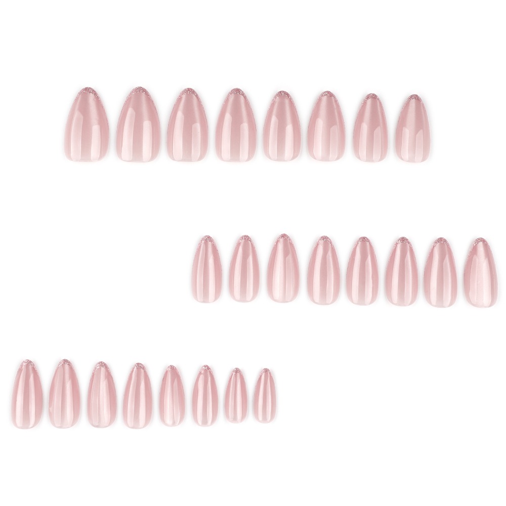 أظافر لاصقة متوسطة الطول بشكل  - مراجعة Nail Art Ombre Pink وسعره
