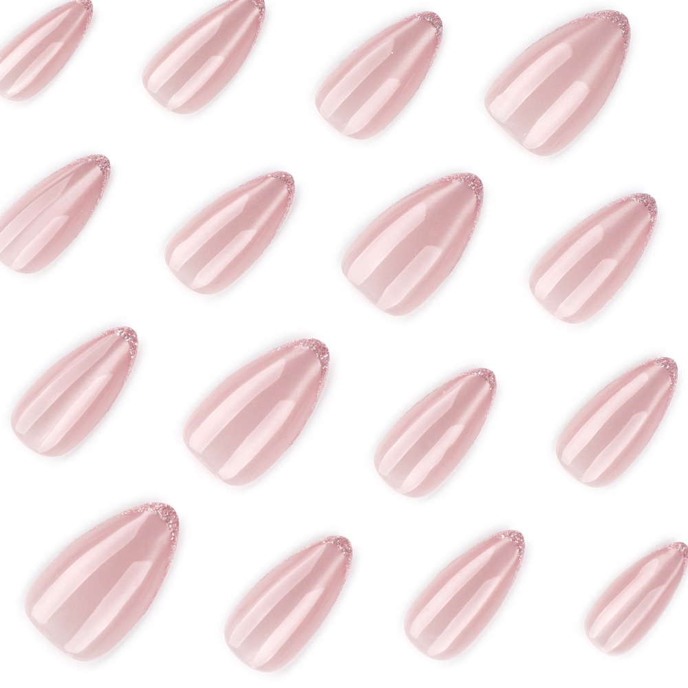 أظافر لاصقة متوسطة الطول بشكل  - مراجعة Nail Art Ombre Pink وسعره