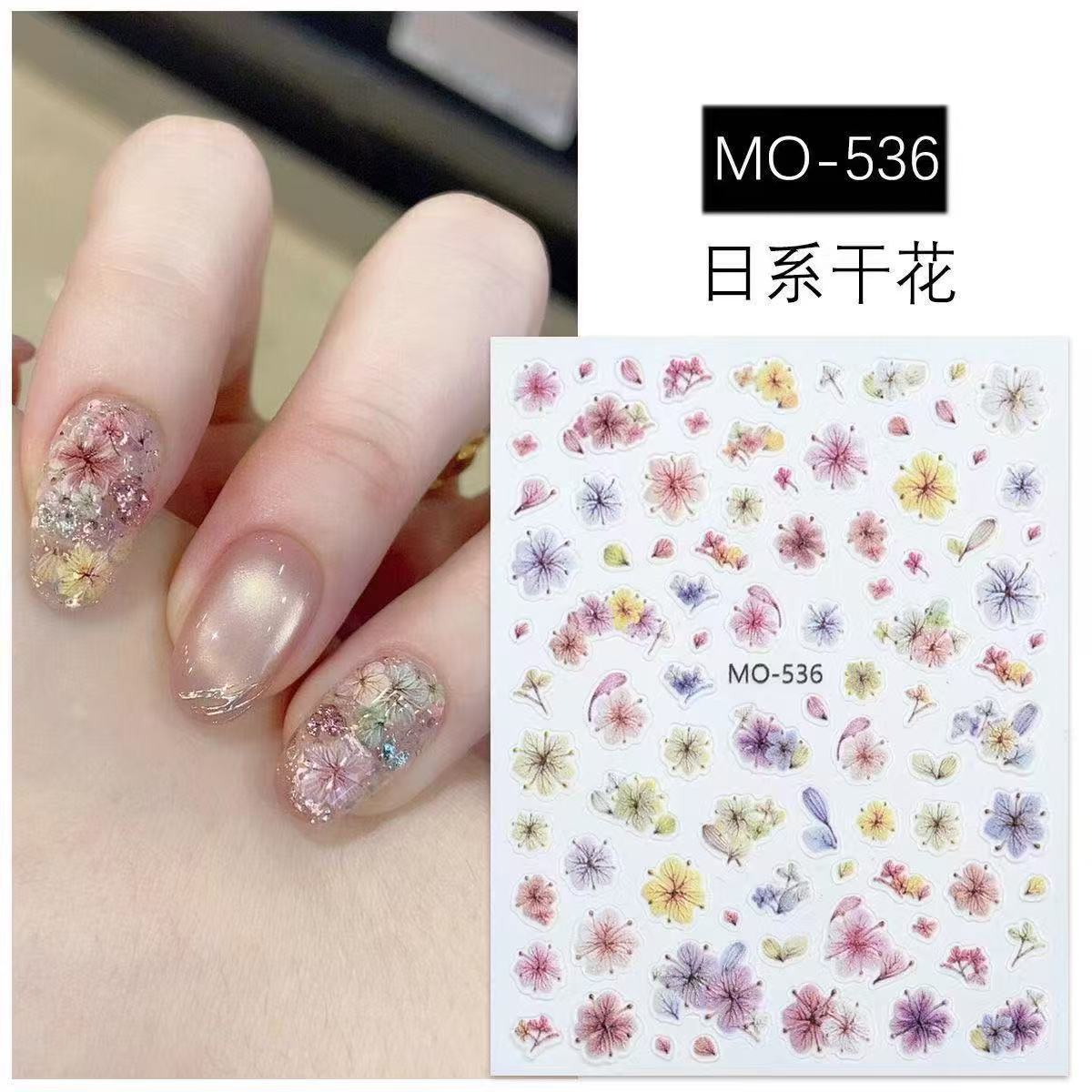 ملصقات أظافر بتصميم زهور مجففة - مراجعة Nail Art Ombre Glitter وسعره