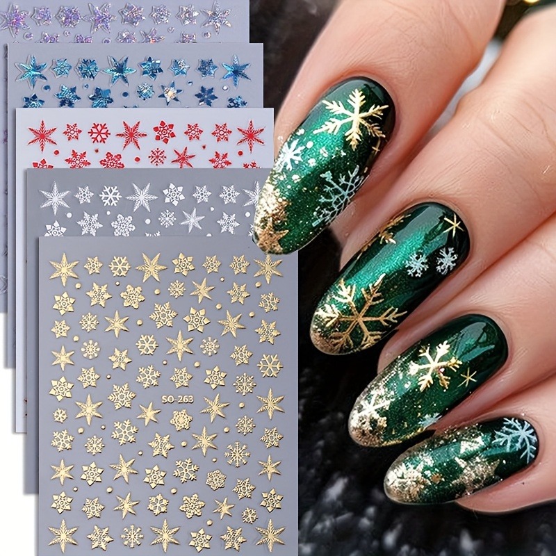 5 قطع من ملصقات الأظافر على شك - مراجعة Nail Art Xmas Design وسعره