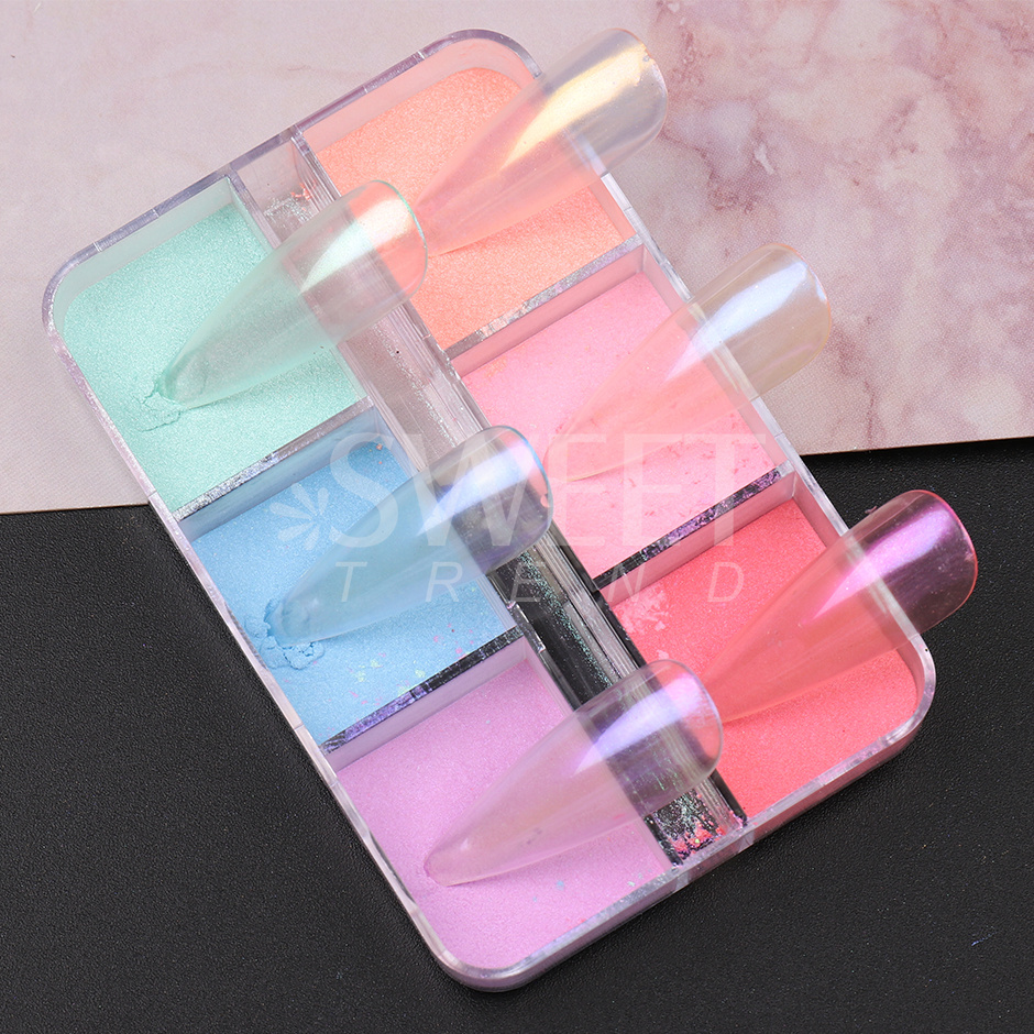 بودرة أظافر لؤلؤية بـ 6 ألوان، - مراجعة Nail Art Ombre Glitter وسعره