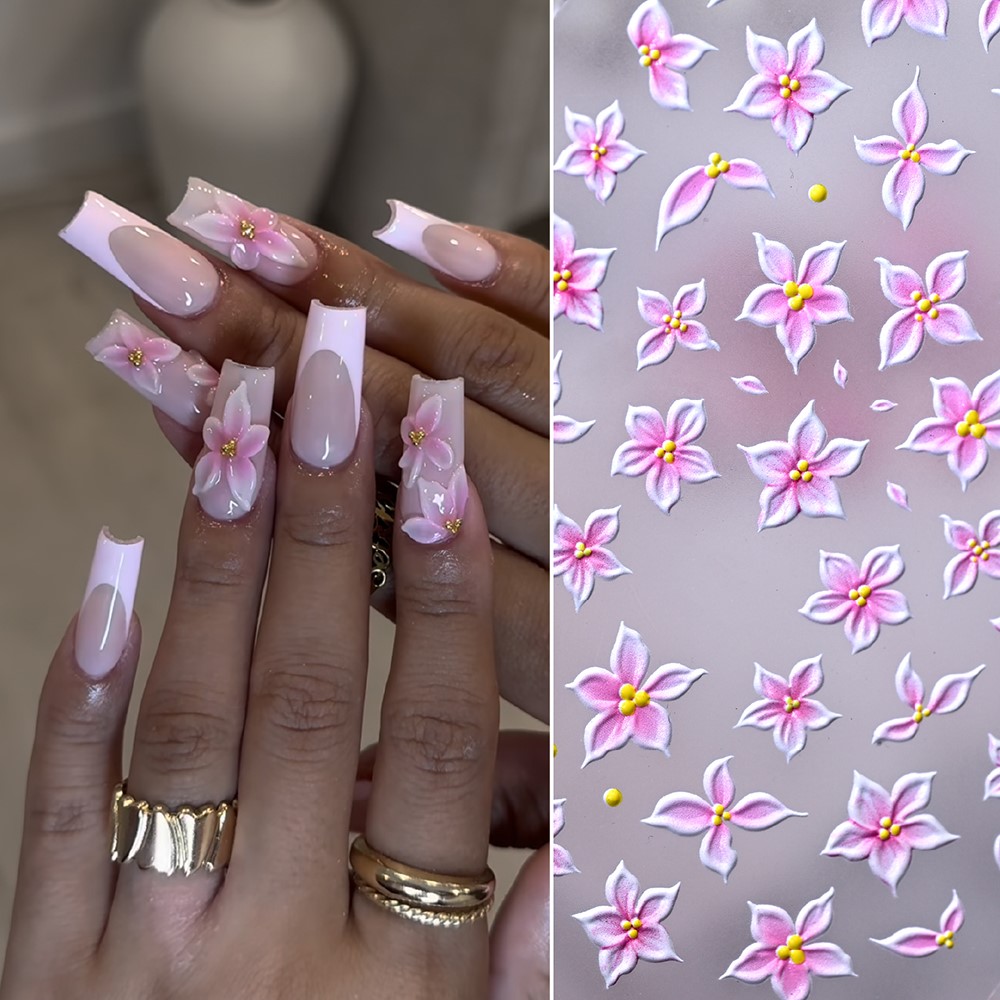 ملصقات أظافر ثلاثية الأبعاد بت - مراجعة Nail Art Ombre Pink وسعره
