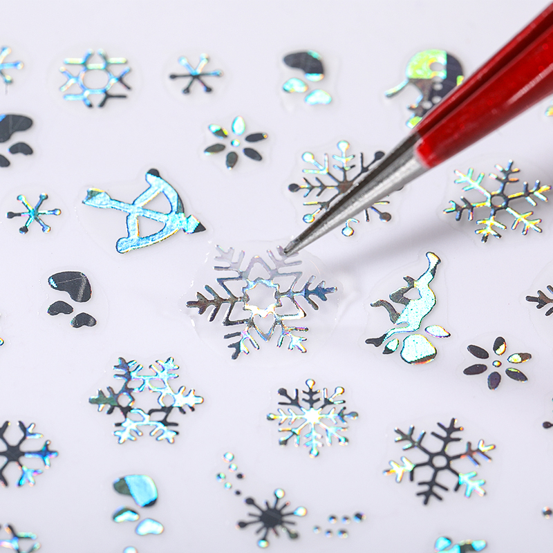 المجسمة الفضة الثلج ثلاثية الأ - مراجعة Nail Art Xmas Design وسعره